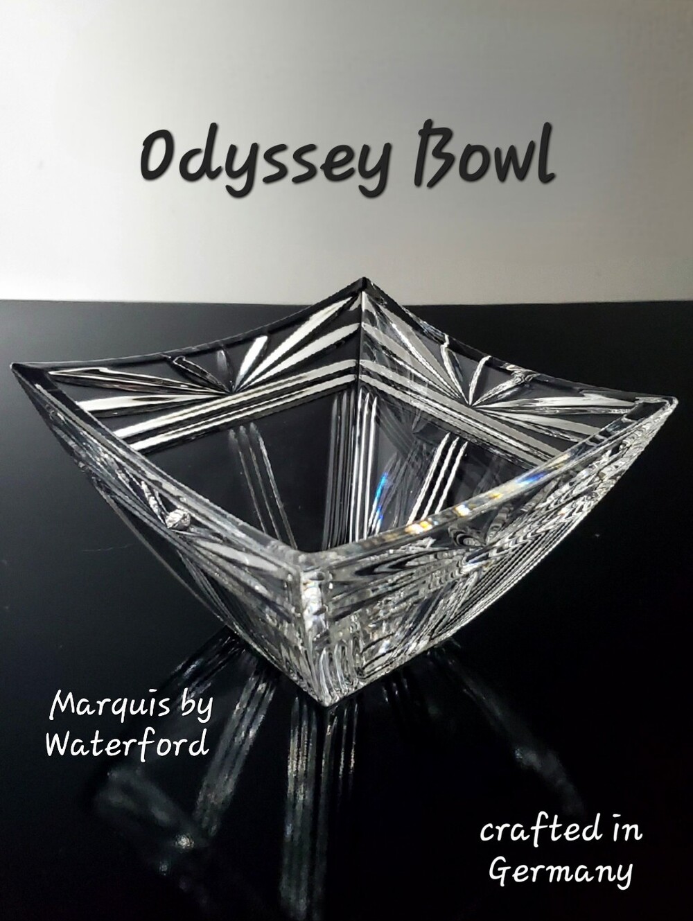 Waterford Crystal Odyssey Art Deco Square Bowl Marquis by Waterford